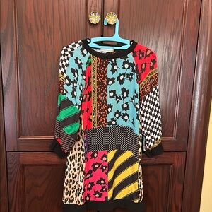 Alice + Olivia Multicolor Patchwork Blouse